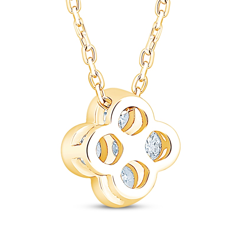Main Image 3 of Diamond Clover Necklace 3/8 ct tw 18K Yellow Gold 18"