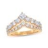 Thumbnail Image 1 of KAY Lab-Grown Diamonds Round & Emerald-Cut Chevron Ring 1-1/2 ct tw 14K Yellow Gold