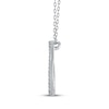 Thumbnail Image 2 of Black & White Diamond Tilted Heart Necklace 1/2 ct tw Sterling Silver 18"