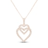 Thumbnail Image 1 of KAY Lab-Grown Diamonds Overlapping Double Heart Necklace 1/2 ct tw 14K Rose Gold 18"