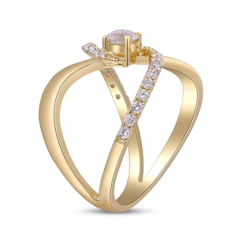 Main Image 2 of Diamond Split Shank Ring 5/8 ct tw 14K Yellow Gold
