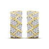 Thumbnail Image 2 of Men's Diamond Block Pattern Huggie Hoop Earrings 1/2 ct tw 10K Yellow Gold