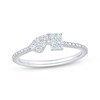 Thumbnail Image 1 of Multi-Diamond Pear & Rectangle Toi et Moi Fashion Ring 1/6 ct tw 10K White Gold