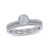 Thumbnail Image 1 of Adore Round-Cut Diamond Bezel-Set Bridal Set 1/2 ct tw 14K White Gold