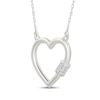 Thumbnail Image 2 of Diamond Heart Lock Necklace 1/20 ct tw Sterling Silver 18"