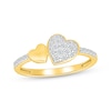 Thumbnail Image 1 of Multi-Diamond Double Heart Fashion Ring 1/4 ct tw 10K Yellow Gold