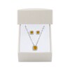 Thumbnail Image 4 of Cushion-Cut Citrine & White Lab-Created Sapphire Gift Set Sterling Silver