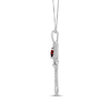 Thumbnail Image 2 of Heart-Shaped Garnet & White Lab-Created Sapphire Key Necklace Sterling Silver 18"
