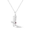 Thumbnail Image 2 of Lab-Created Ruby & White Lab-Created Sapphire Cowboy Boot Necklace Sterling Silver 18"