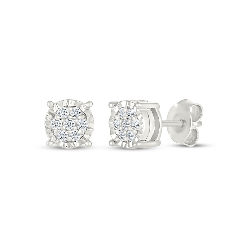 Main Image 1 of Multi-Diamond Stud Earrings 1/10 ct tw Sterling Silver