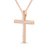 Thumbnail Image 2 of Diamond Pavé Cross Necklace 1/4 ct tw 10K Rose Gold 18"