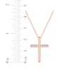 Thumbnail Image 3 of Diamond Pavé Cross Necklace 1/4 ct tw 10K Rose Gold 18"