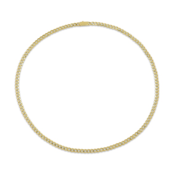 4.5mm Cuban Curb Chain Necklace Semi-Solid 10K Yellow Gold 22"