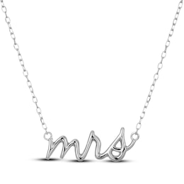 "Mrs." Necklace Sterling Silver 18"