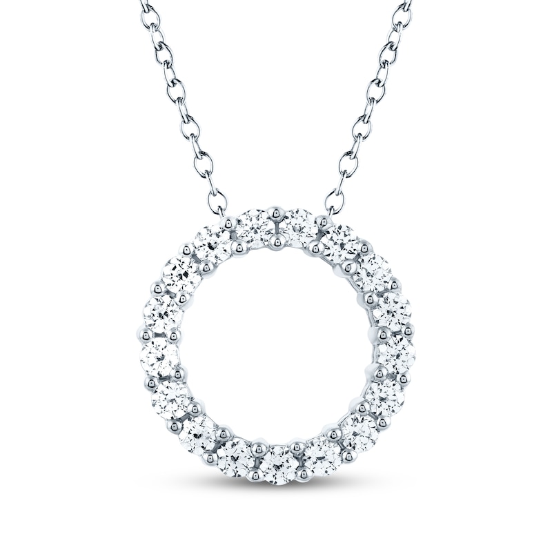 Main Image 1 of THE LEO Diamond Circle Necklace 1 ct tw 14K White Gold 19"
