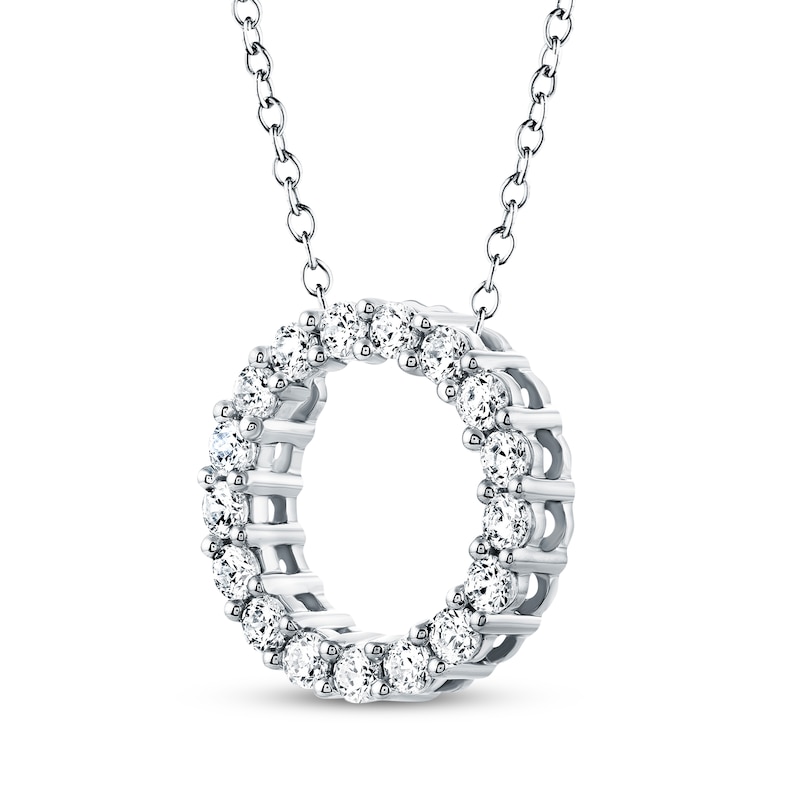 Main Image 3 of THE LEO Diamond Circle Necklace 1 ct tw 14K White Gold 19"