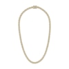 Thumbnail Image 2 of Diamond Alternating Curb Chain Necklace 1/2 ct tw Hollow 10K Yellow Gold 20"