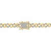 Thumbnail Image 3 of Diamond Alternating Curb Chain Necklace 1/2 ct tw Hollow 10K Yellow Gold 20"