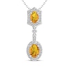Thumbnail Image 1 of Citrine & White Lab-Created Sapphire Drop Necklace Sterling Silver 18"