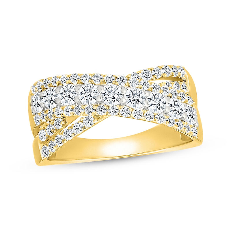 Main Image 1 of KAY Lab-Grown Diamonds Crossover Fashion Ring 1 ct tw 10K Yellow Gold