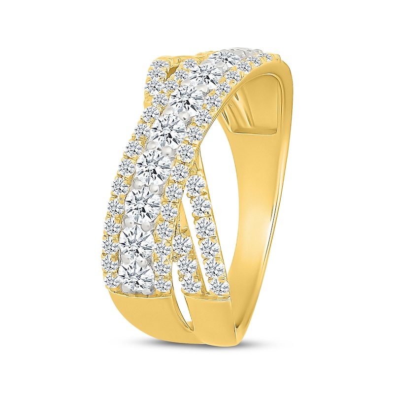 Main Image 2 of KAY Lab-Grown Diamonds Crossover Fashion Ring 1 ct tw 10K Yellow Gold