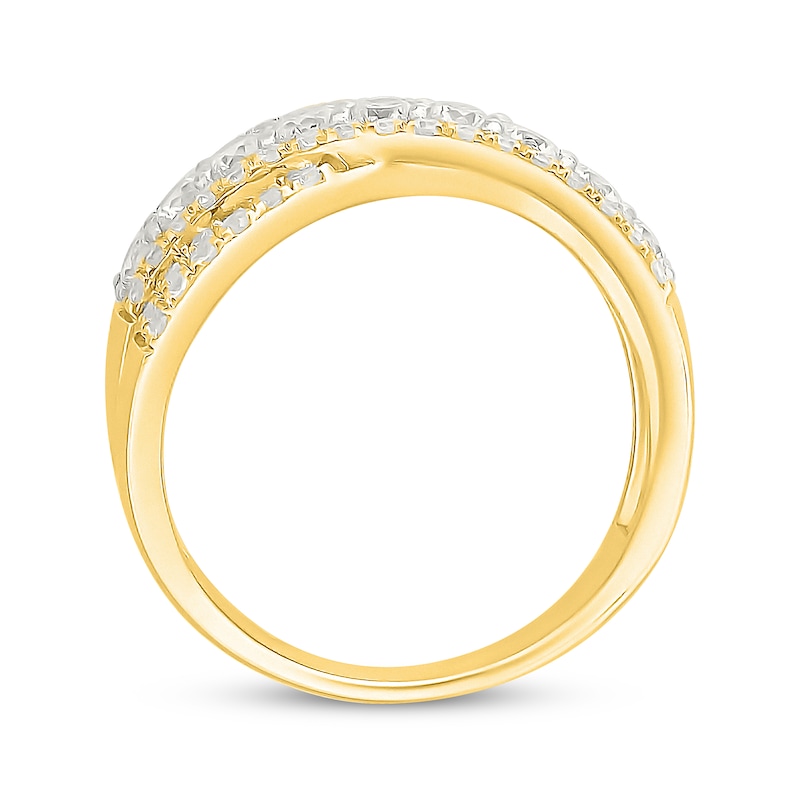 Main Image 3 of KAY Lab-Grown Diamonds Crossover Fashion Ring 1 ct tw 10K Yellow Gold