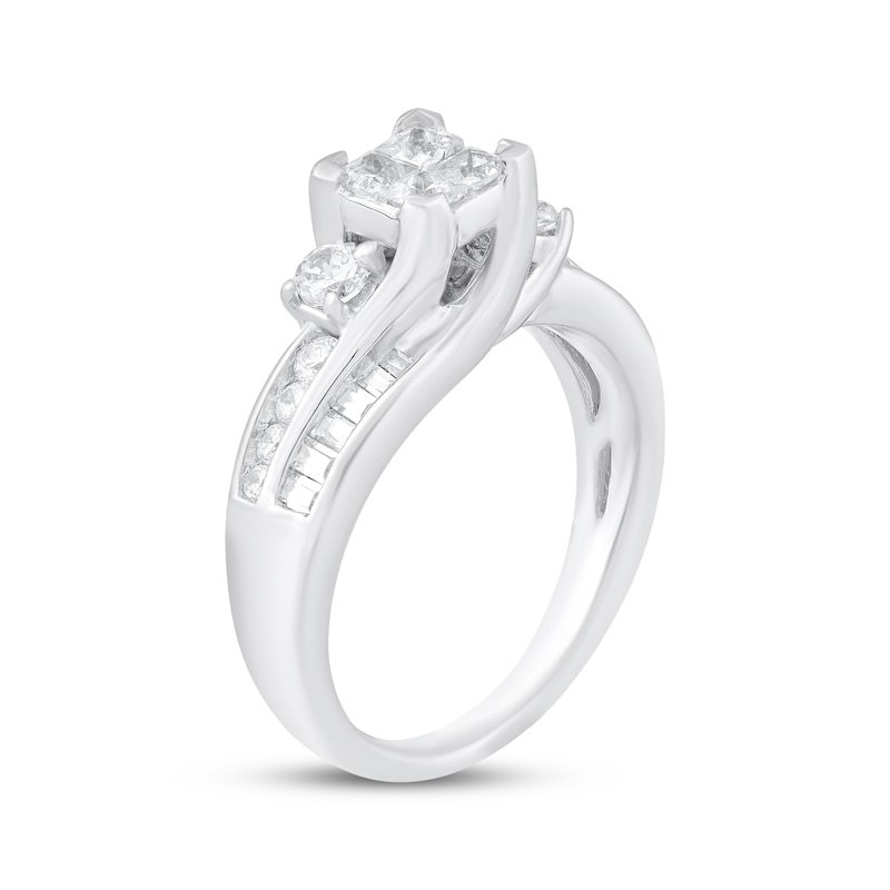 Main Image 2 of Adore Princess-Cut Quad Diamond Engagement Ring 3/4 ct tw 14K White Gold