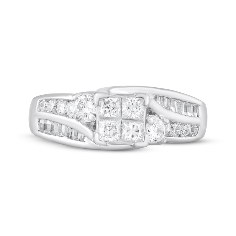 Main Image 3 of Adore Princess-Cut Quad Diamond Engagement Ring 3/4 ct tw 14K White Gold