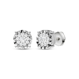 Men's Multi-Diamond Stud Earrings 1/4 ct tw Sterling Silver