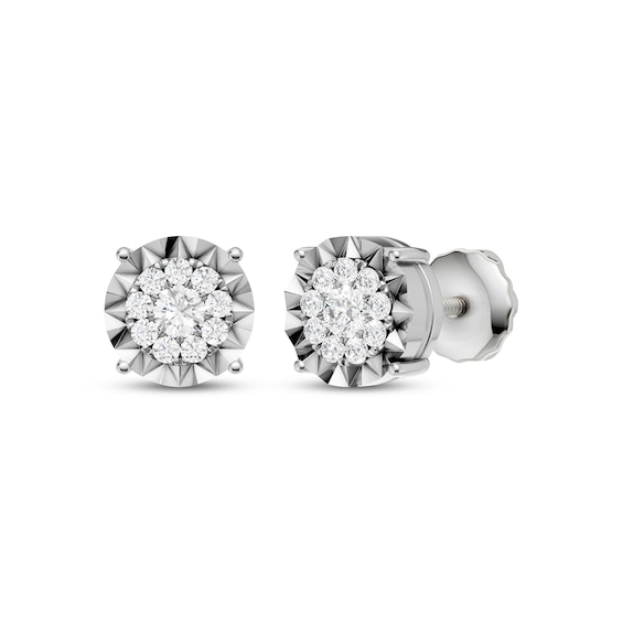 Men's Multi-Diamond Stud Earrings 1/4 ct tw Sterling Silver