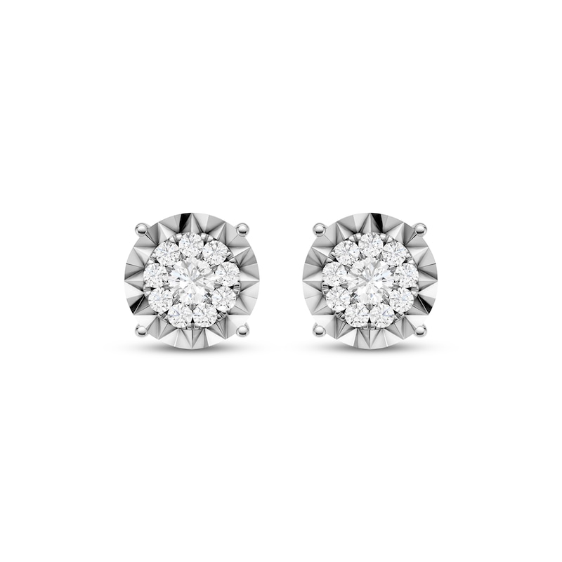 Main Image 2 of Men's Multi-Diamond Stud Earrings 1/4 ct tw Sterling Silver