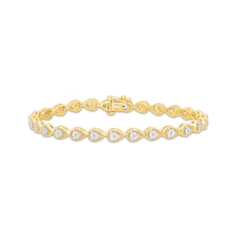 KAY Lab-Grown Diamonds Teardrop Link Bracelet 1/4 ct tw 24K Yellow Gold Vermeil Sterling Silver 7.25"