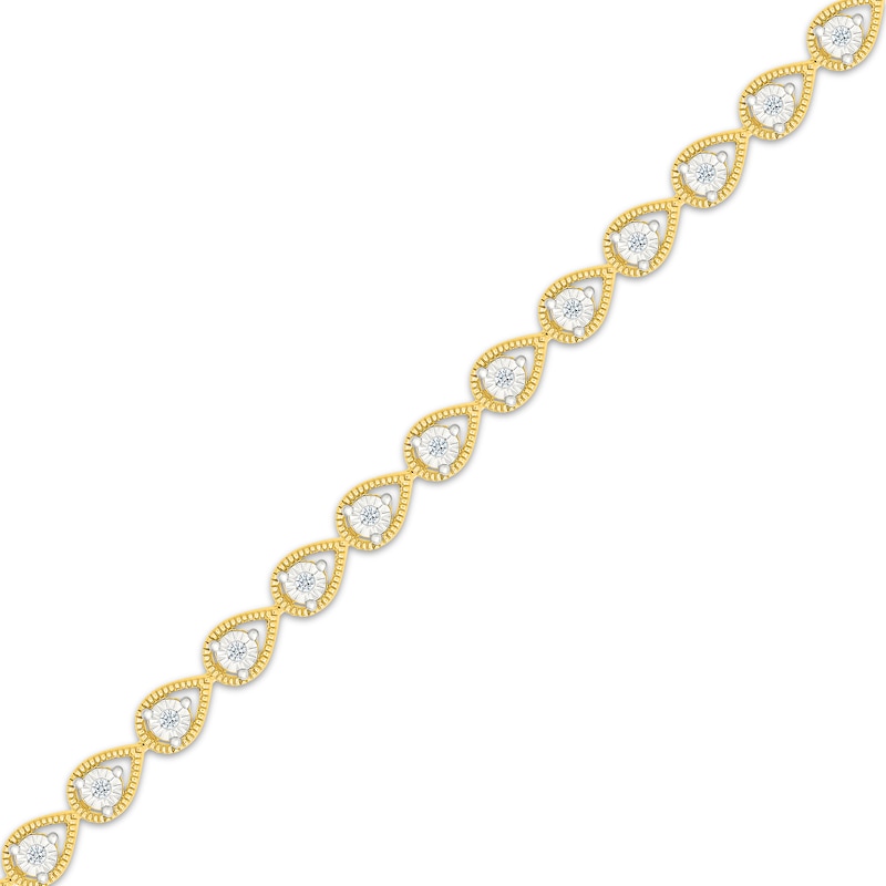 Main Image 2 of KAY Lab-Grown Diamonds Teardrop Link Bracelet 1/4 ct tw 24K Yellow Gold Vermeil Sterling Silver 7.25"