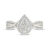 Thumbnail Image 4 of Multi-Diamond Pear-Shaped Halo Fashion Ring 1/8 ct tw Sterling Silver