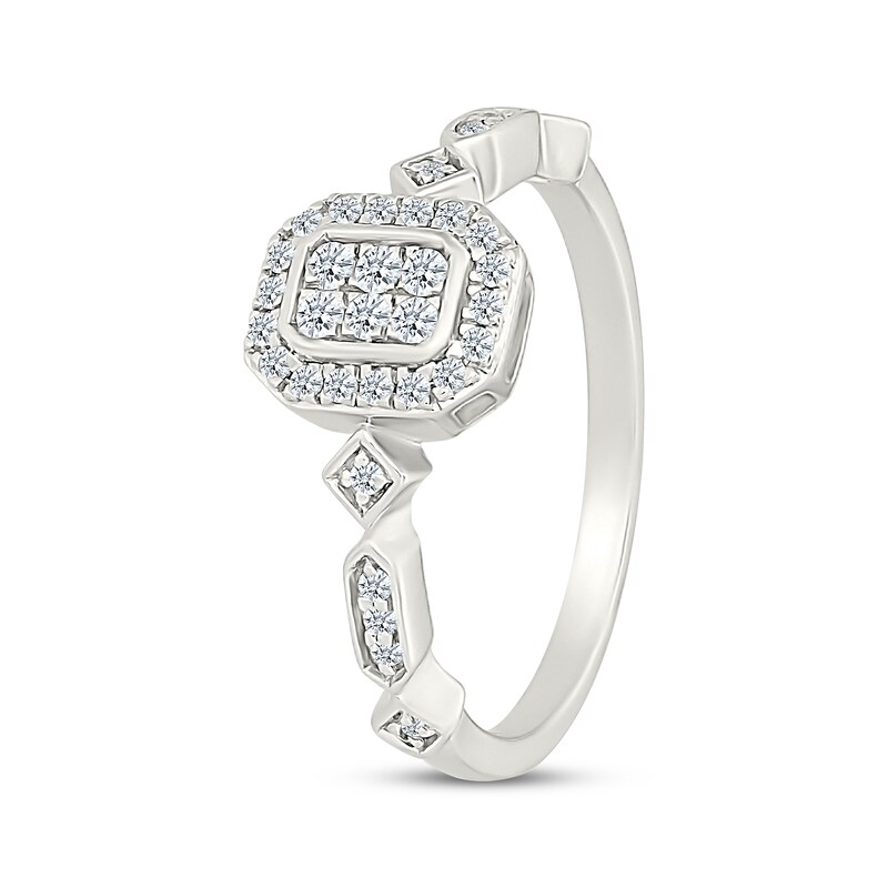 Main Image 2 of Multi-Diamond Geometric Shank Fashion Ring 1/5 ct tw Sterling Silver