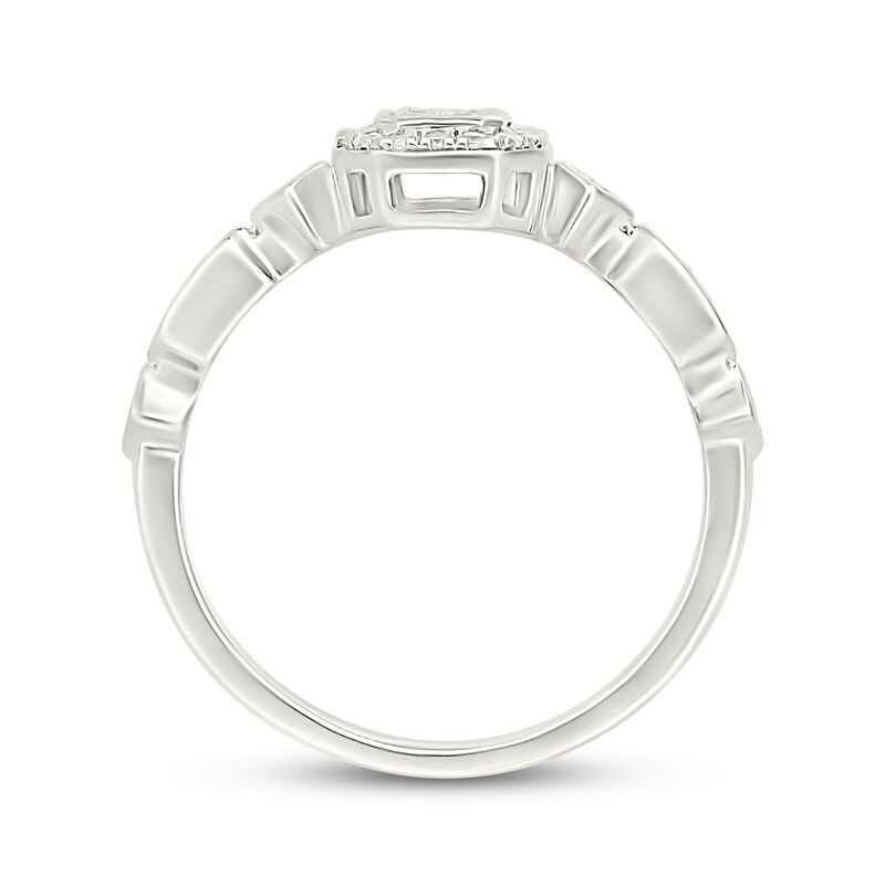 Main Image 3 of Multi-Diamond Geometric Shank Fashion Ring 1/5 ct tw Sterling Silver