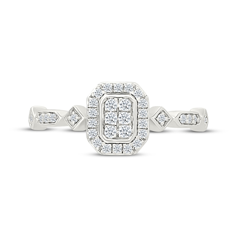 Main Image 4 of Multi-Diamond Geometric Shank Fashion Ring 1/5 ct tw Sterling Silver