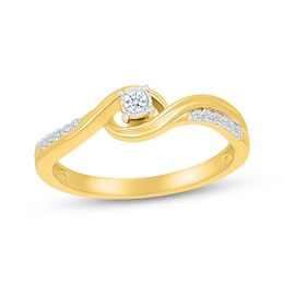 Diamond Bypass Promise Ring 1/10 ct tw 10K Yellow Gold