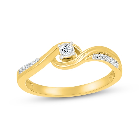 Diamond Bypass Promise Ring 1/10 ct tw 10K Yellow Gold