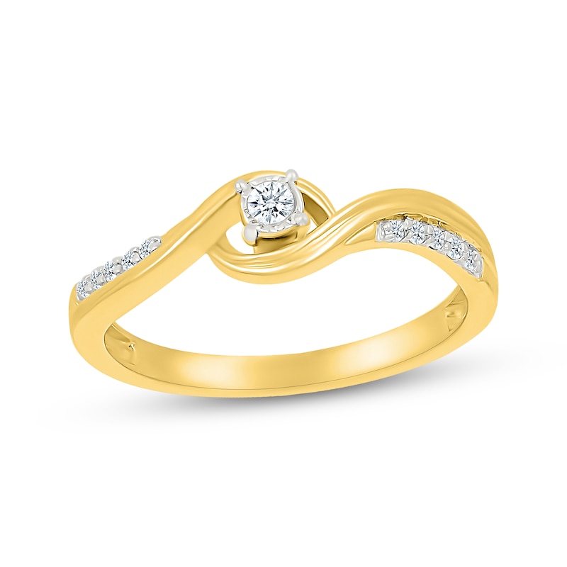Main Image 1 of Diamond Bypass Promise Ring 1/10 ct tw 10K Yellow Gold