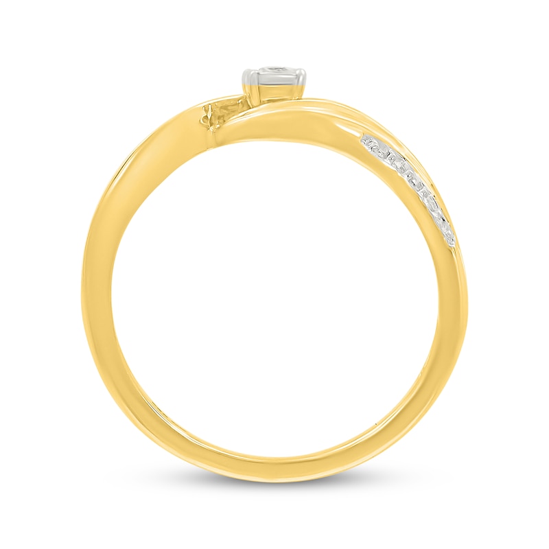 Main Image 3 of Diamond Bypass Promise Ring 1/10 ct tw 10K Yellow Gold