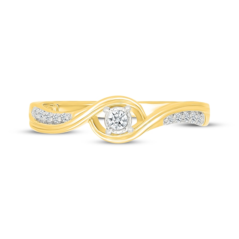 Main Image 4 of Diamond Bypass Promise Ring 1/10 ct tw 10K Yellow Gold