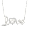 Thumbnail Image 1 of Diamond "Love" Paw Print Necklace 1/15 ct tw Sterling Silver 18"