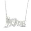 Thumbnail Image 2 of Diamond "Love" Paw Print Necklace 1/15 ct tw Sterling Silver 18"
