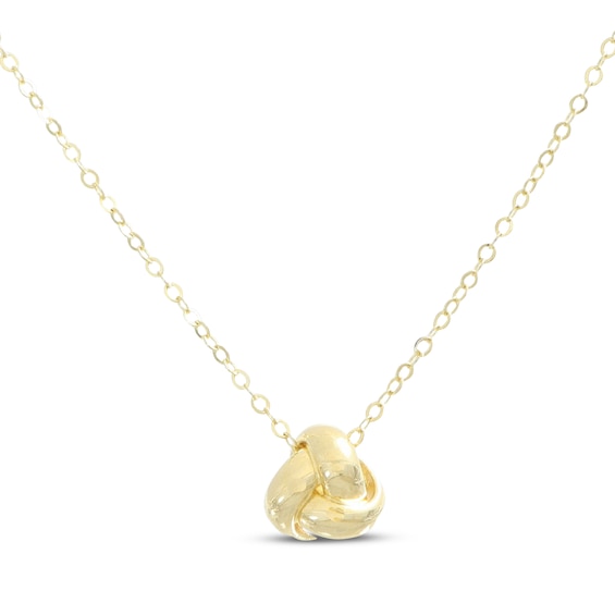 Love Knot Necklace 10K Yellow Gold 18"