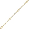 Thumbnail Image 2 of Paperclip Link & Textured Chain Bracelet Hollow 10K Yellow Gold 7.5"