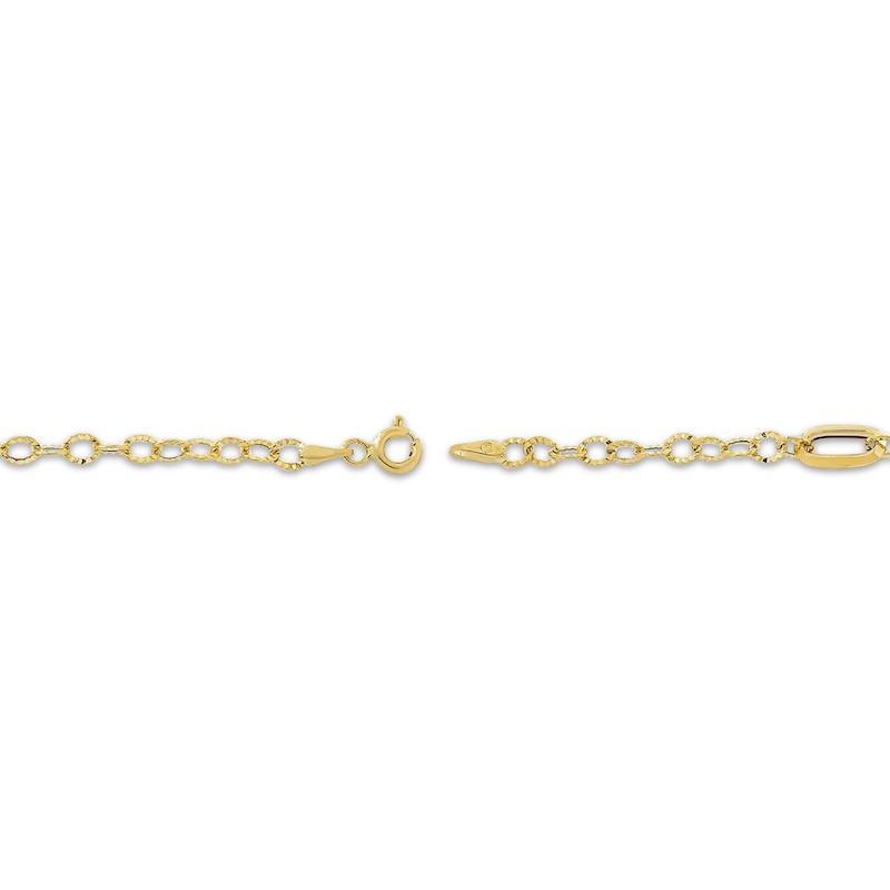 Main Image 3 of Paperclip Link & Textured Chain Bracelet Hollow 10K Yellow Gold 7.5"