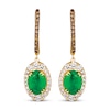 Thumbnail Image 2 of Le Vian Oval-Cut Emerald Drop Earrings 3/4 ct tw Diamonds 14K Honey Gold