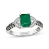 Thumbnail Image 1 of Le Vian Emerald-Cut Emerald Ring 1/3 ct tw Diamonds 14K Vanilla Gold