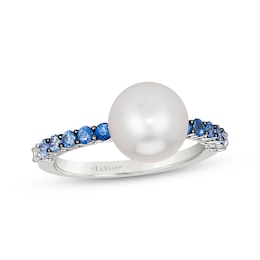 Le Vian Cultured Pearl & Denim Ombré Ring 14K Vanilla Gold